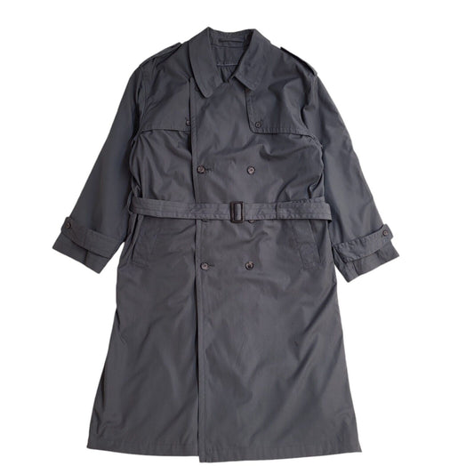C&A Vintage 80s Grey Button-Up Overcoat Uk Men's Size Large