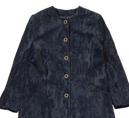 Country Casuals 90s Vintage Black Cotton Button Jacket UK Women's Size 12
