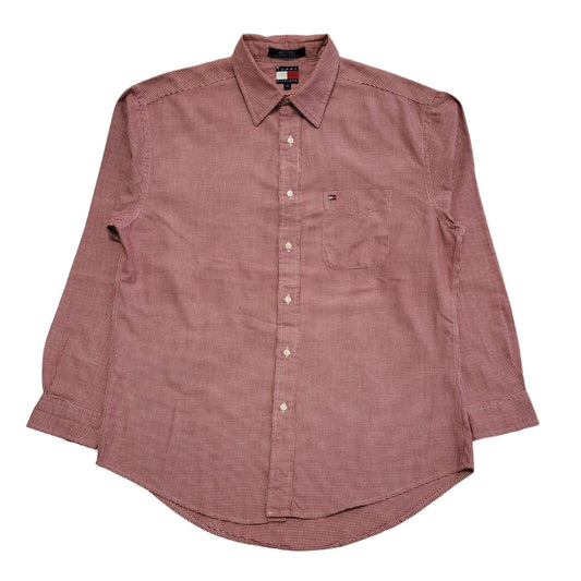 Tommy Hilfiger Vintage Y2k Red Check Long Sleeve Shirt Men's UK M