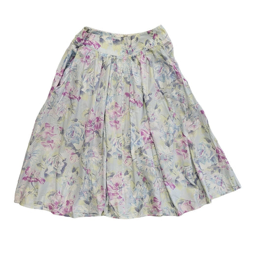 St Michael Vintage 80's Multicoloured Floral Midi Skirt Womens UK Size 10 W27
