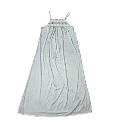 St Michael M&S 80's Vintage Light Blue & White Nightie Womens UK S EU 36