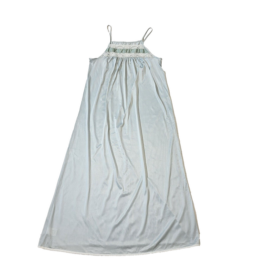 St Michael M&S 80's Vintage Light Blue & White Nightie Womens UK S EU 36