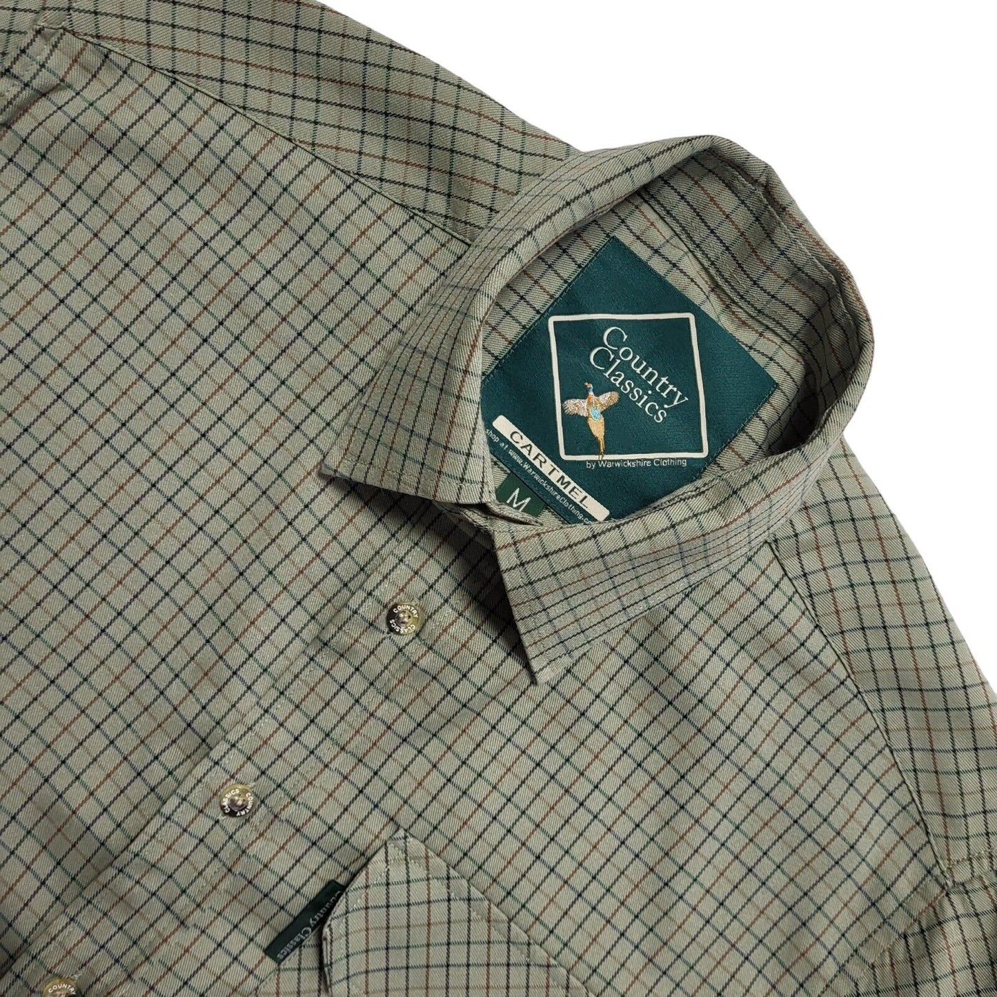 Country Classics Vintage 90's Green Checked Long Sleeve Shirt Mens UK M