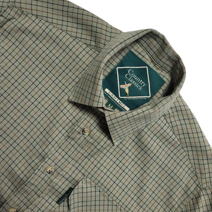 Country Classics Vintage 90's Green Checked Long Sleeve Shirt Mens UK M
