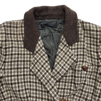 Amuleti Brown 80s Check Button Wool Jacket Uk Women's Size 14