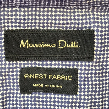 Massimo Dutti Y2K Vintage Blue & White Check Shirt Men's Size Small