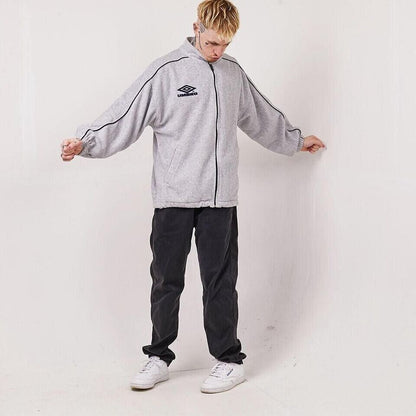 Umbro Grey Vintage 90's Fleece Track Top Jacket UK Men's Size XL