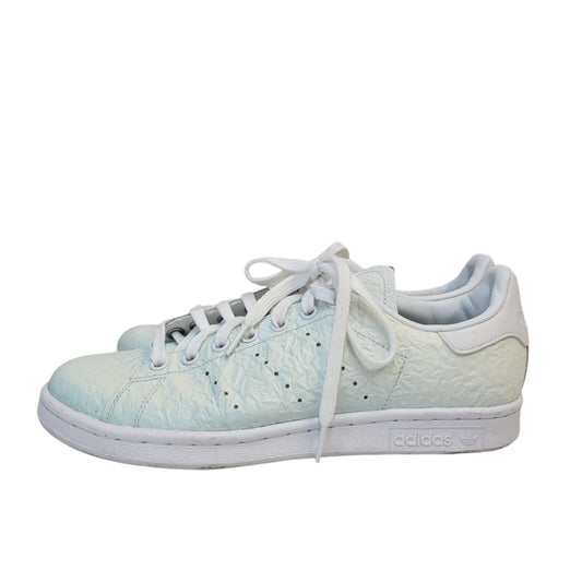 Adidas Lime Green & White Lace-up Sports Leather Trainers Uk Women's Size 6