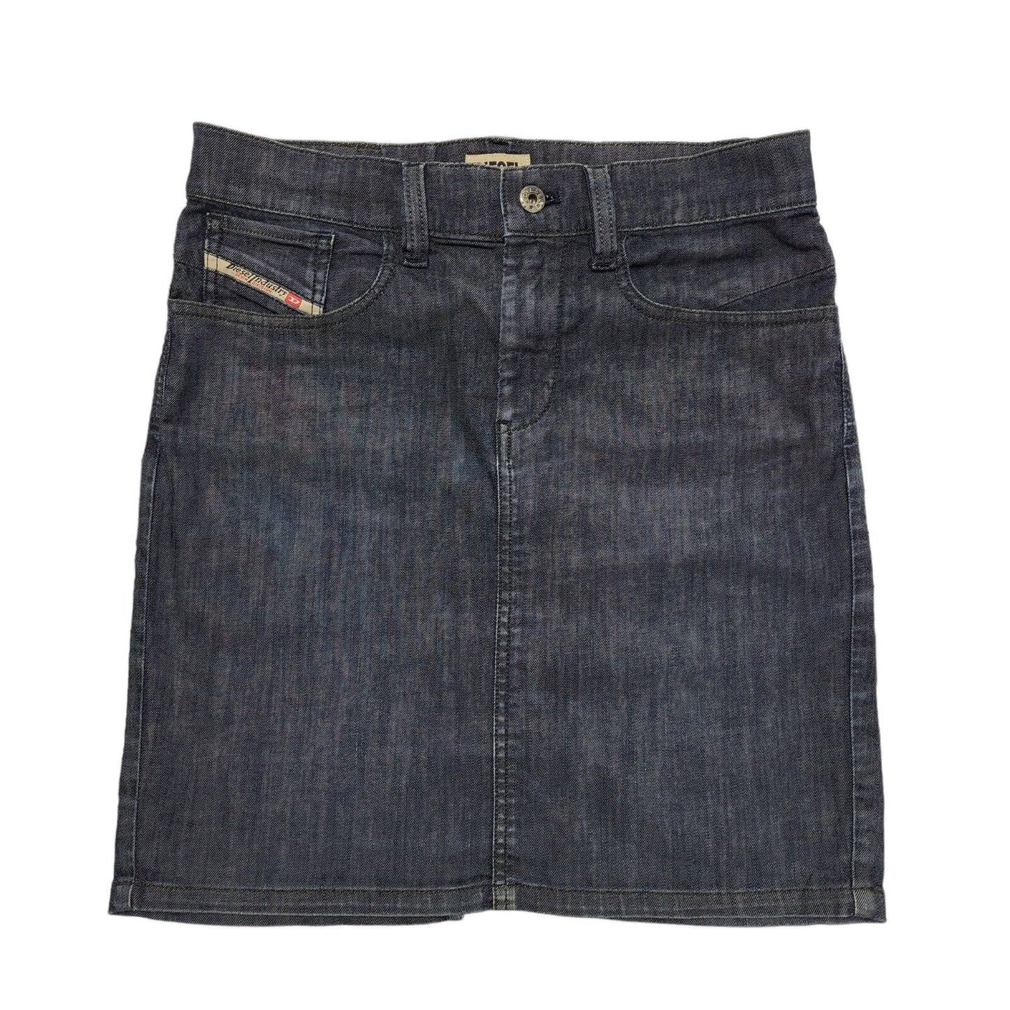 Diesel Dark Blue Denim Mini Skirt Uk Women's W30