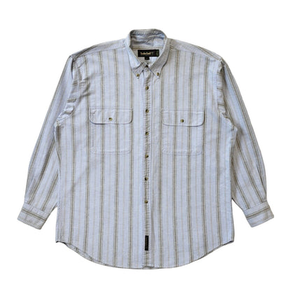 Timberland Y2K Blue Striped Shirt Men's Size Large Eu 54