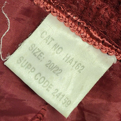 Vintage 80s Burgundy Open Front Wool Jacket Uk Women's Size 20/22