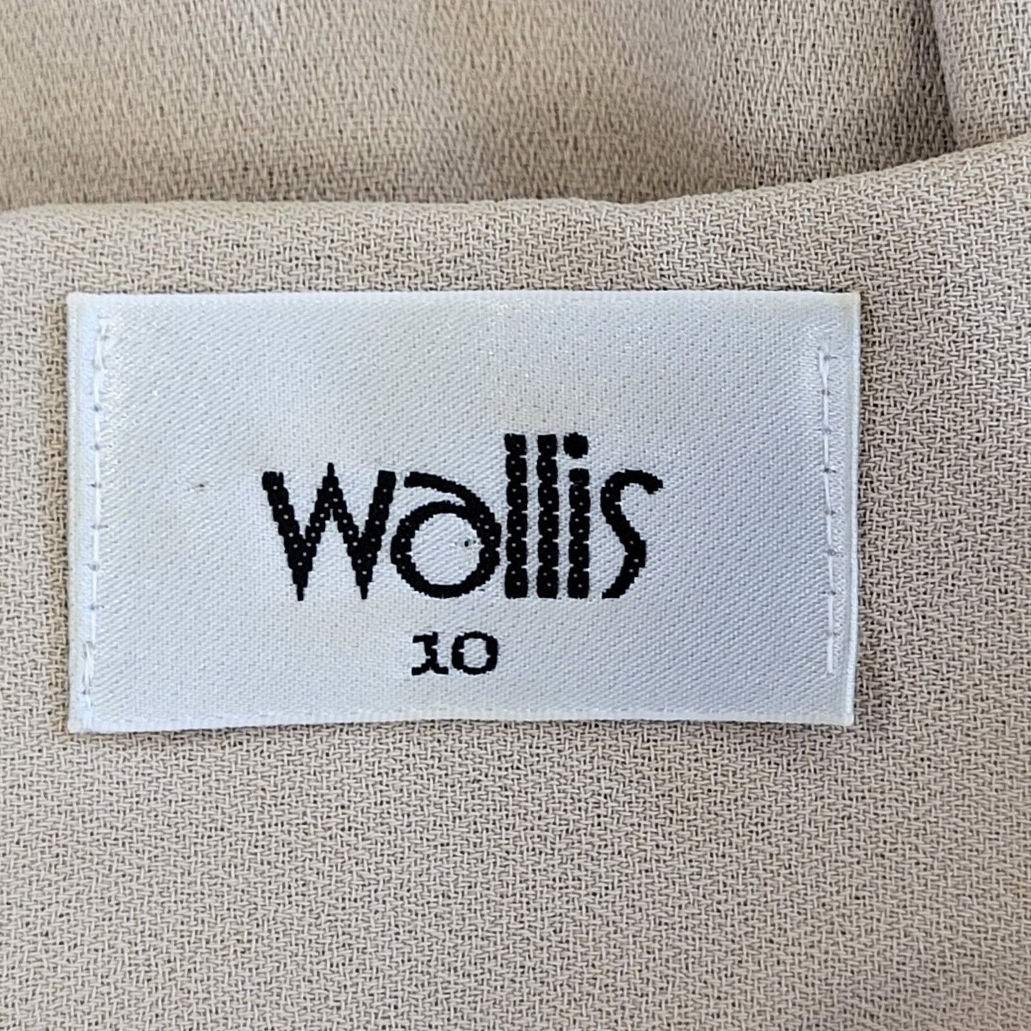Wallis 90s Vintage Beige Buttoned Daywear Midi Dress Women's Size 10