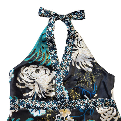 New Look Y2K Floral Halter Neck Party Top Women's 14