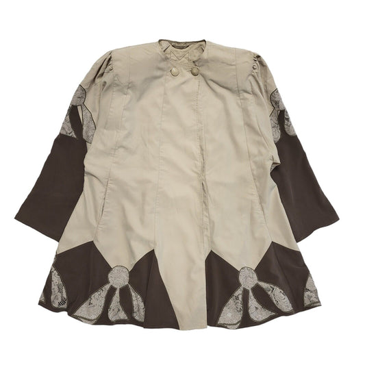 Vitti Brown Beige Button Snap Jacket Uk Women's Size 22