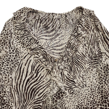 Berkertex Animal Print Button Up Blouse Womens UK 18