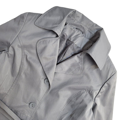 M&Co Grey Vintage Y2K Button & Belted Rain Coat Uk Women's Size 18