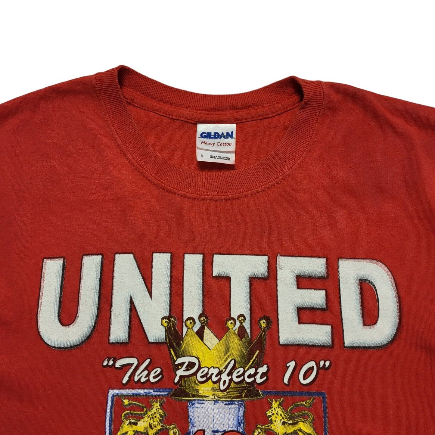 Vintage Y2K Manchester United Champions 2008 Red  T-Shirt Mens Size S