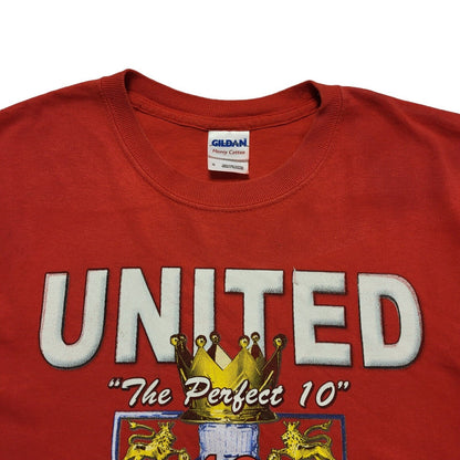 Vintage Y2K Manchester United Champions 2008 Red  T-Shirt Mens Size S