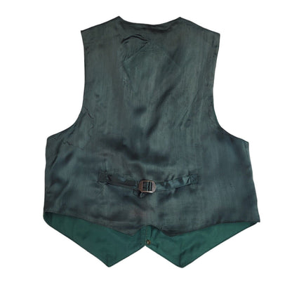 EP.PE Green 80s Suede Leather Snap Fasten Waistcoat Uk Women's Size 12