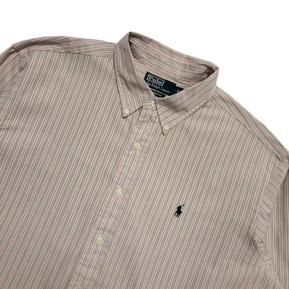 Polo Ralph Lauren Pink & White Striped Shirt Mens UK Size XL