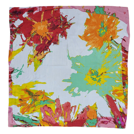 Vince Camuto Vintage 90's Multicoloured Floral Square Scarf Womens 34'' X 34''