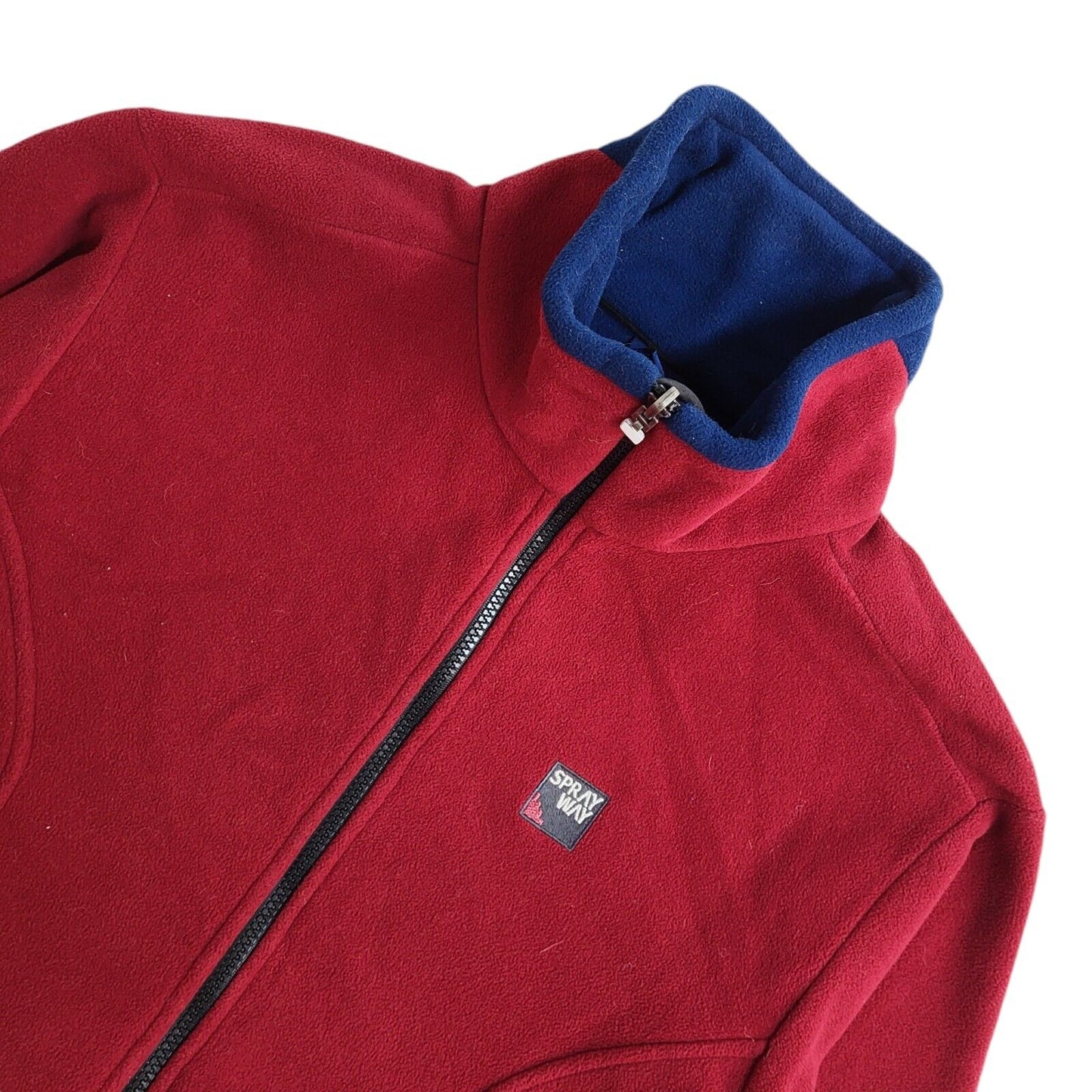 Spray Way Y2k Red & Blue Zipped Fleece Jacket Uk Men's Size Small