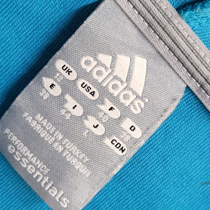Adidas Turquoise Blue Zipped Sweatshirt Hoodie UK Women's Size 12