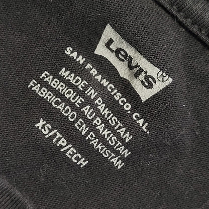 Levi's Black Vintage Y2K Black Cropped Overized T-Shirt Womens UK Size XS