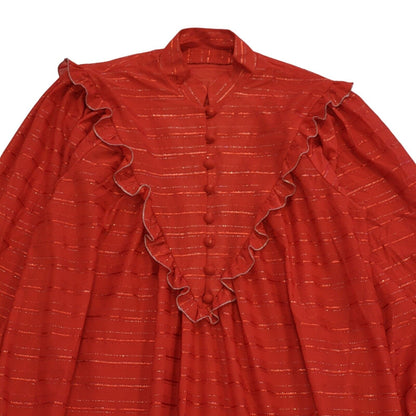 80s Vintage Red Long Sleeve Evening Dress Women's Size 16