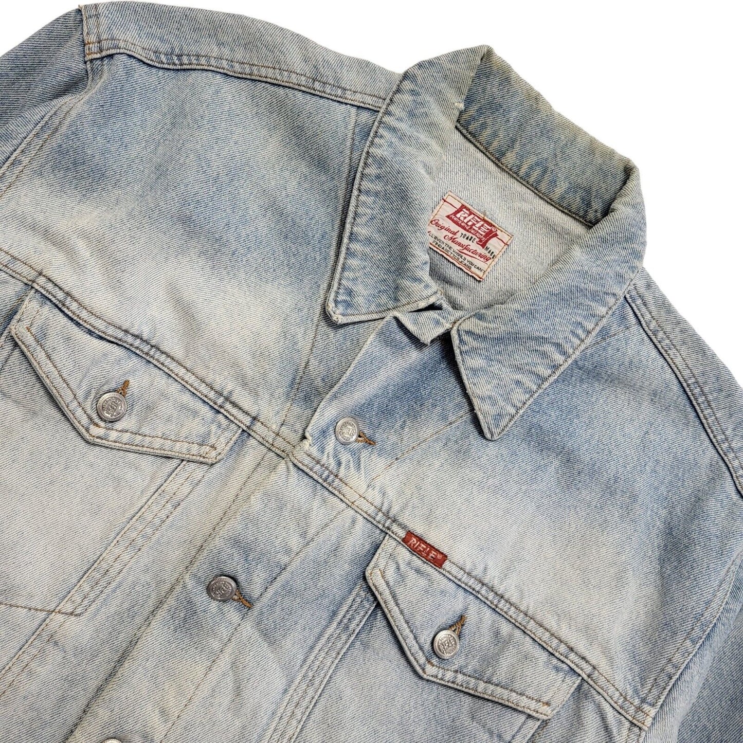 Rifle Vintage 90s Light Blue Denim Jacket Uk Men's Size XL