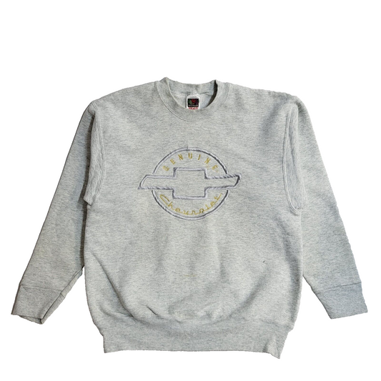 Fruit Of The Loom Grey Chevrolet Vintage 90's Sweatshirt UK Men's Size M