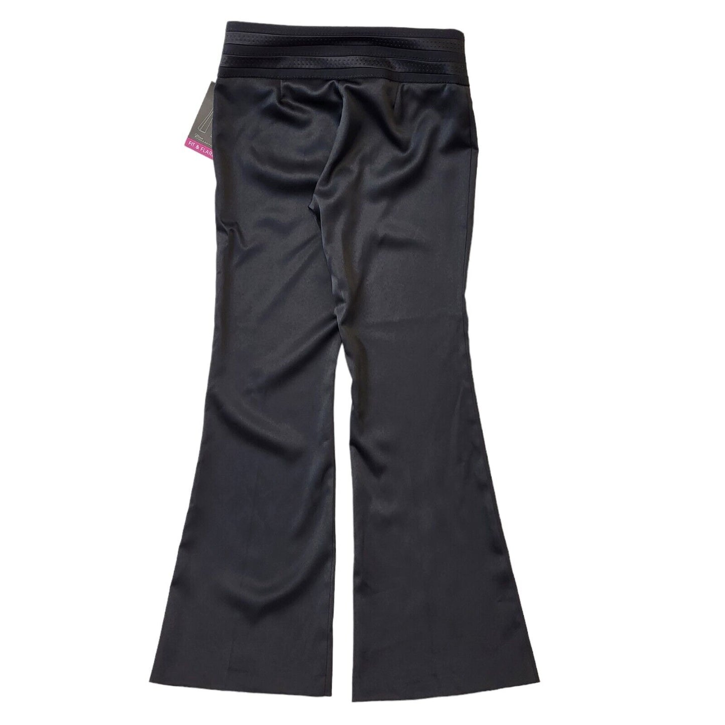 E-vie Black Satin Flared Trousers Women's Size 8 W30 L33