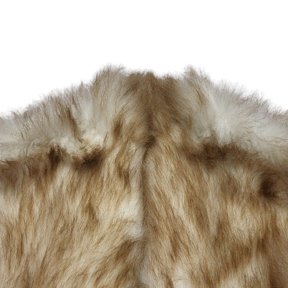 70s Vintage Glenn Models Beige Faux Fur Trim Gilet Uk Women's Size 18