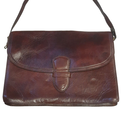 Three Bags Of Finland Vintage 90s Leather Shoulder Bag Laukku Varkaus 14" x 10"