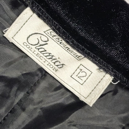 St Bernard 90s Vintage Black Velvet Straight Leg Trousers Women's 12 W30 L31