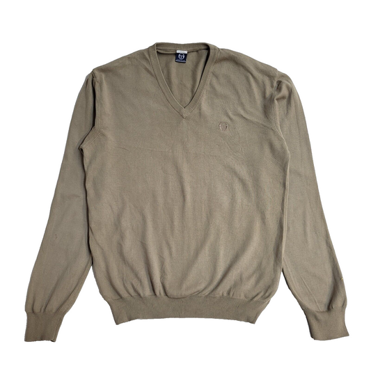 Sergio Tacchini Vintage 90's Beige Jumper UK Men's Size Small