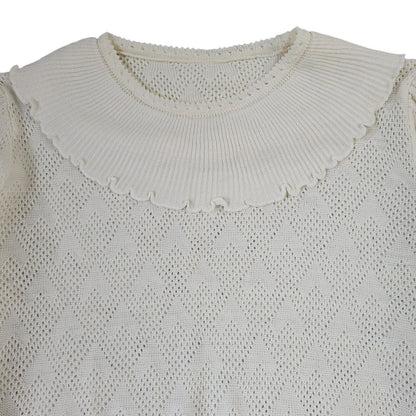 Vintage 80s Cream Roll Neck Long Sleeve Knitted Jumper Uk Women's Size 8/10