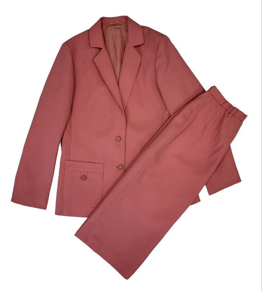 Susan Barry 70s Vintage Pink 2 Piece Blazer & Skirt Size 10