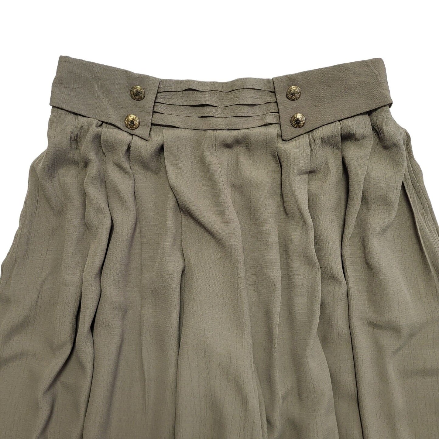 St Michael Vintage 90's Green Pleated Skirt Uk Women's Size 14