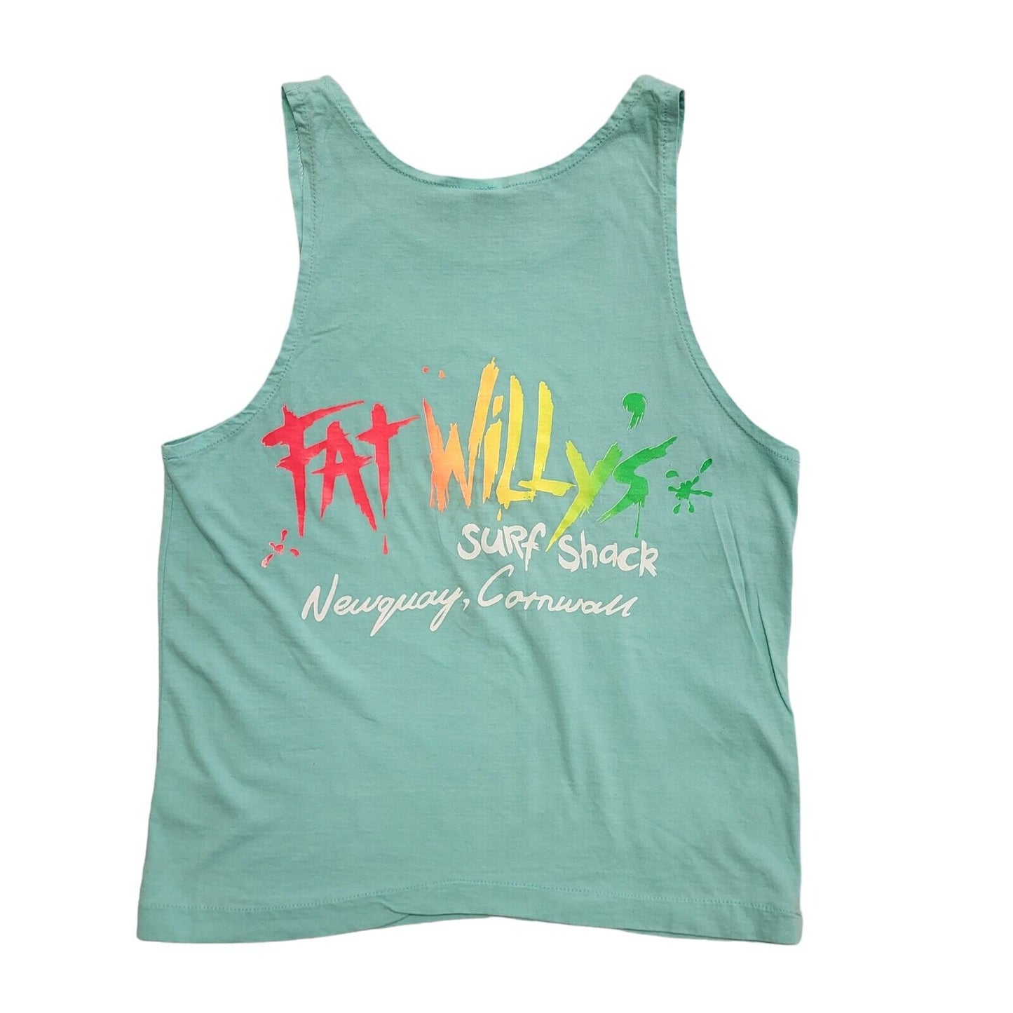 Fat Willy's Surf Turquoise Sleeveless Tank Top Vintage 90's Womens UK Size S