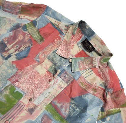 Christopher Marcus Vintage 90's Pink & Blue Retro Shirt Womens UK Size 14