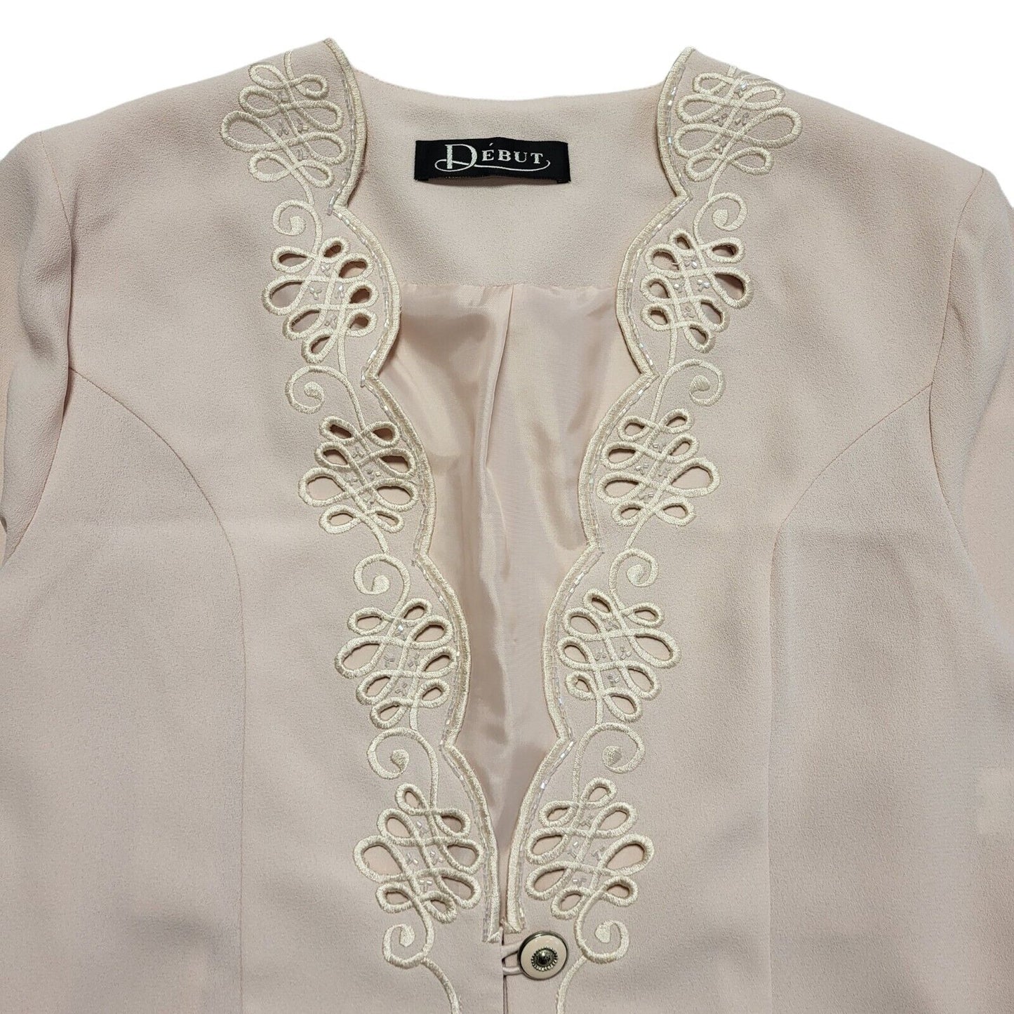 Debut 80s Vintage Pink 2 Piece Dress Suit Uk Women's Size 14