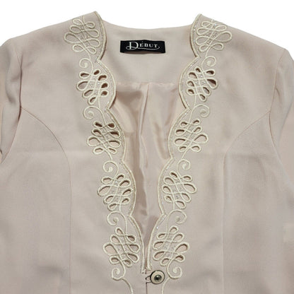 Debut 80s Vintage Pink 2 Piece Dress Suit Uk Women's Size 14