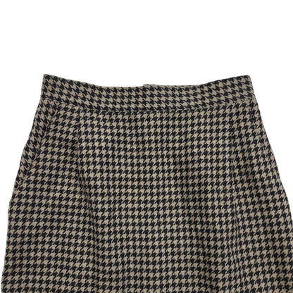 Pino Vintage 80's Brown & Black Houndstooth Straight Skirt Women's UK 6 W24