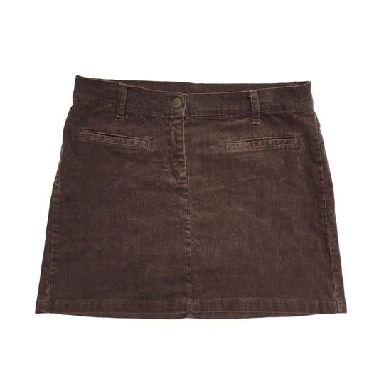 United Colors Of Benetton Brown Y2k Short Corduroy Skirt Uk Women's Size 14