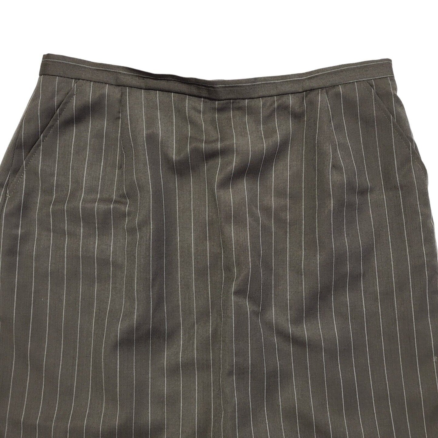 Austin Reed Vintage 90's Brown Striped Pencil Skirt Uk Women's Size 16 W34