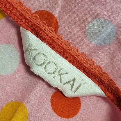 Kookai Vintage Y2K Pink Polka Dot Trumpet Skirt Zip Up Womens UK Size 10