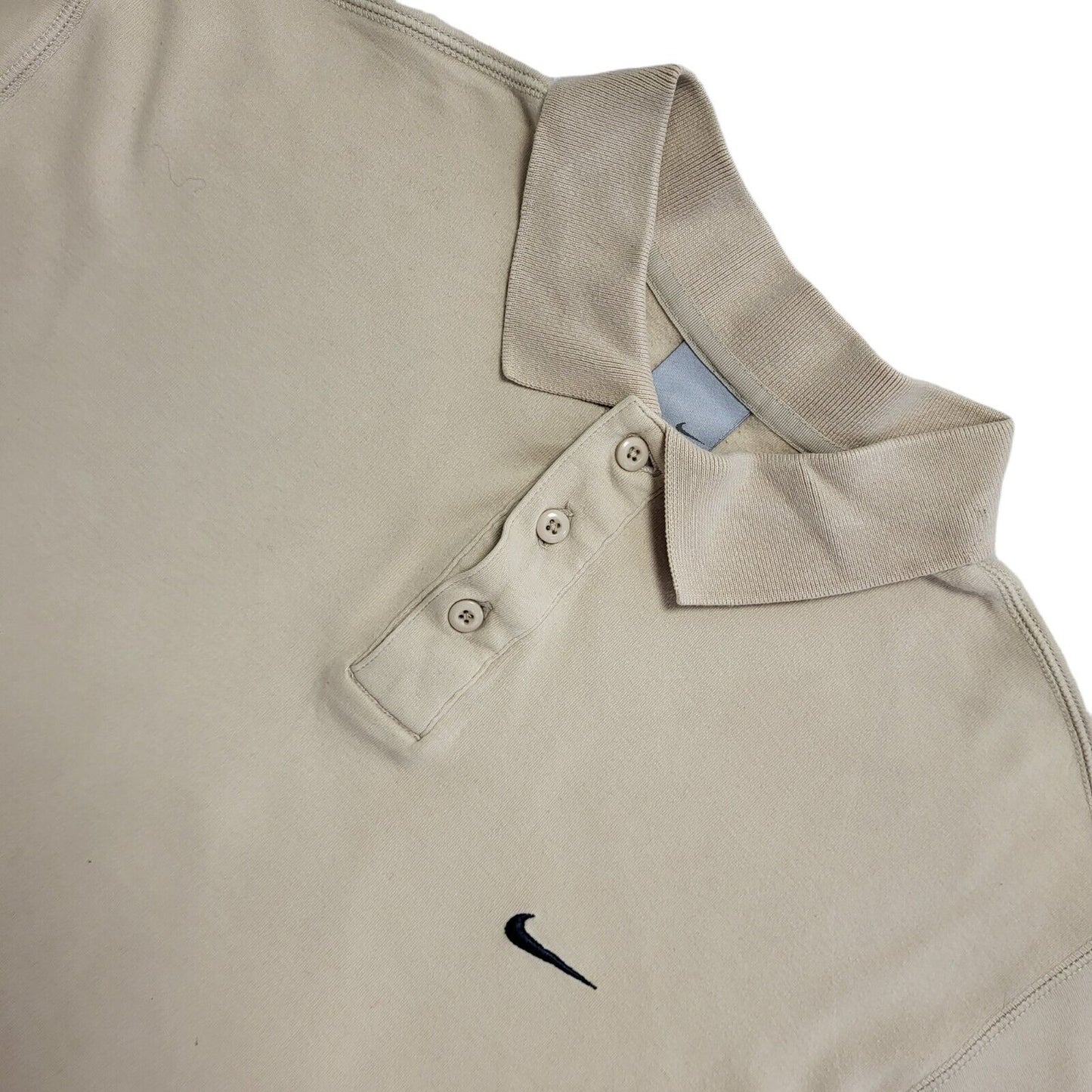 Nike Beige Short Sleeve Relaxed Fit Polo Shirt Uk Men's Size Large