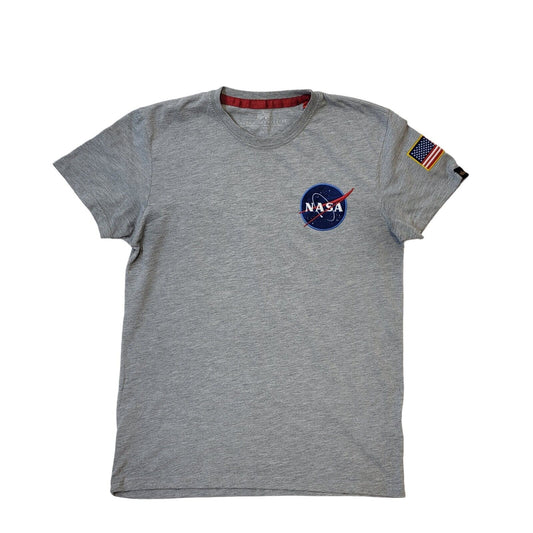 Alpha Industries Grey Nasa Crew Neck T-Shirt Men's UK Size Small