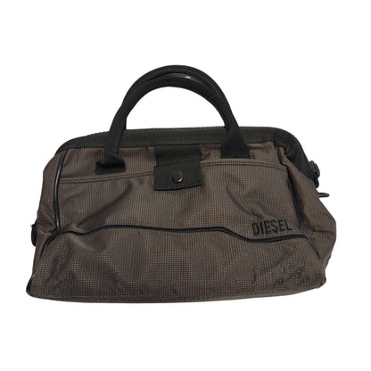 Diesel Brown & Black Canvas Zipped Hand Bag Uk Women's 10" x 7"